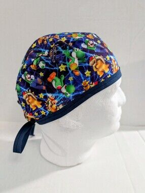 Mario, Skull Cap, Scrub Cap, Chemo Hat